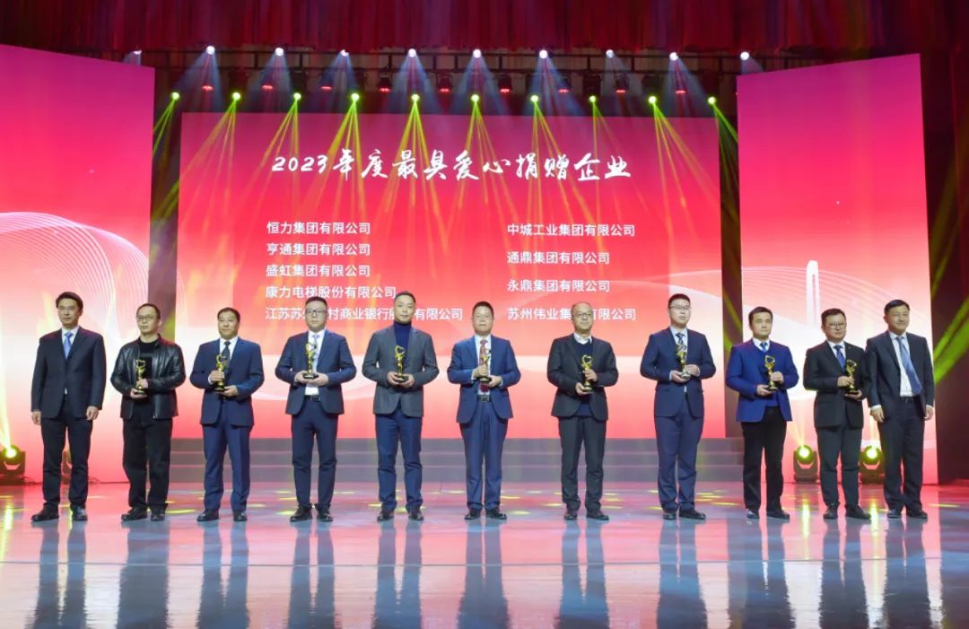吴江新春团拜会|龙腾国际获评2023年度最具爱心捐赠企业